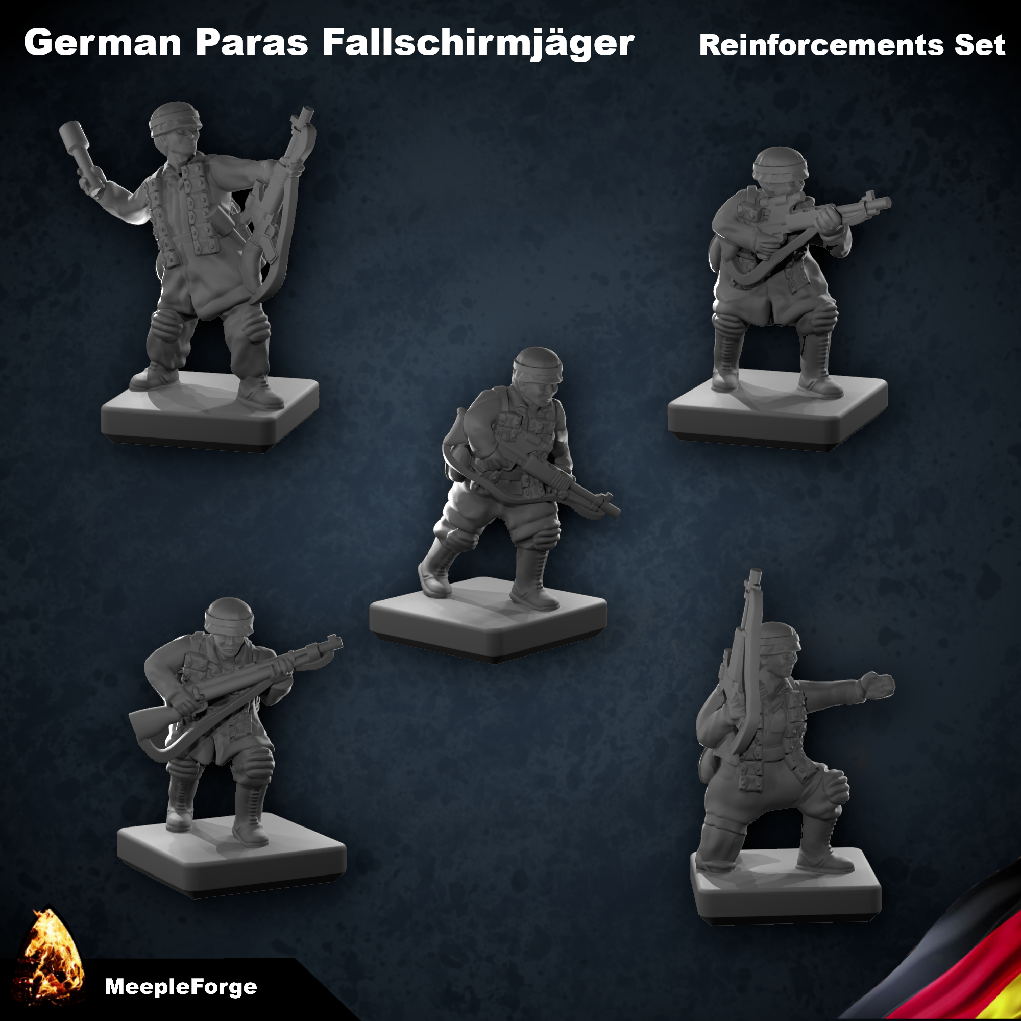 WW2 German Paras Fallschirmjäger Reinforcements 15mm Scale